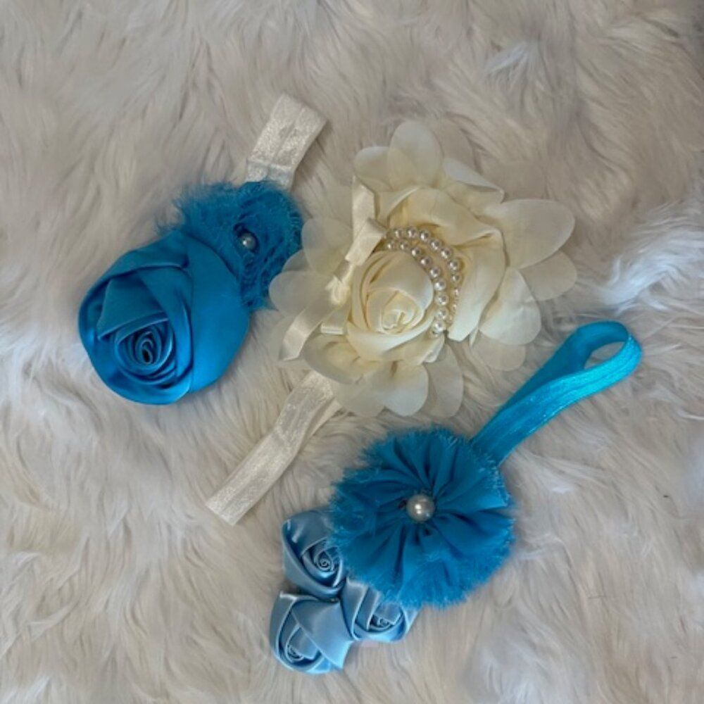 Bundle (3) of 3" Flower Deluxe on FOE Headband     HB82916  new
